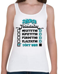 printfashion Apa feladatai - fekete szöveggel - Női atléta - Fehér (16136613)