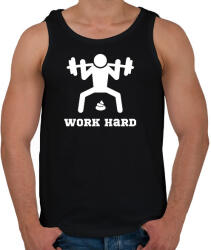 printfashion Fehér WORK HARD edzős felszerelés - Férfi atléta - Fekete (2028430)