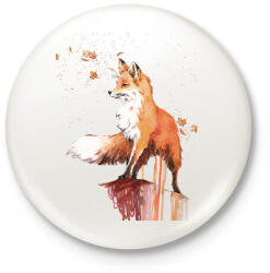 printfashion Painted Fox - Kitűző, hűtőmágnes - Fehér (3079088)