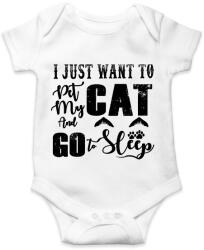 printfashion I just want to pet my cat and go to sleep - Baba Body - Fehér (16405957)