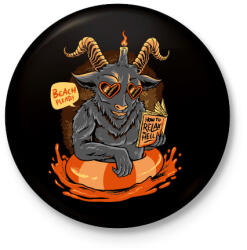 printfashion Relax a pokolban - Kitűző, hűtőmágnes - Fekete (3625334)