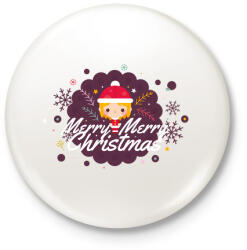 printfashion Merry Merry Christmas! - Kitűző, hűtőmágnes - Fehér (3076198)