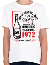 printfashion Jó bor palackozva - Évszámmal (fekete) - Gyerek póló - Fehér (7301548)