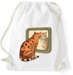 printfashion Macska tükörben - Sportzsák, Tornazsák - Fehér (13655954)