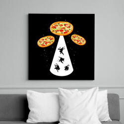 printfashion Pizza UFO - Vászonkép - Fekete (6643190)