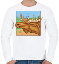 printfashion Jávorszarvas - Férfi pulóver - Fehér (12754492)