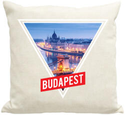 printfashion Budapest Minta - Párnahuzat, Díszpárnahuzat - Lenvászon (888823)