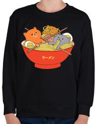 printfashion Pasta love - Gyerek pulóver - Fekete (2024904)