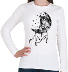 printfashion wolf - Női hosszú ujjú póló - Fehér (7946498)