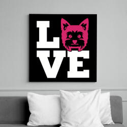 printfashion Yorkie LOVE - Vászonkép - Fekete (6653298)