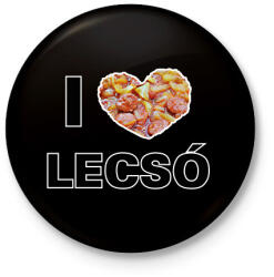 printfashion I love lecsó - Kitűző, hűtőmágnes - Fekete (8697795)