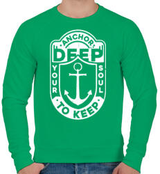 printfashion Horgonyzás - Férfi pulóver - Zöld (121724)