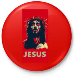 printfashion JESUS - Kitűző, hűtőmágnes - Piros (3111613)