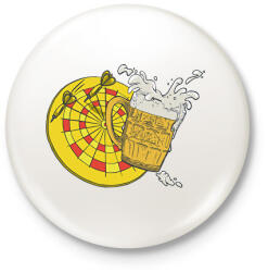 printfashion Sör és darts - Kitűző, hűtőmágnes - Fehér (12086724)