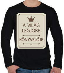 printfashion A világ legjobb könyvelője - Koronával - Férfi hosszú ujjú póló - Fekete (6541869)