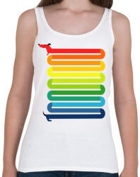 printfashion Szivárvány Kutya - Női atléta - Fehér (981842)