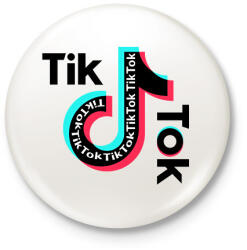printfashion Tik Tok - Kitűző, hűtőmágnes - Fehér (5380343)