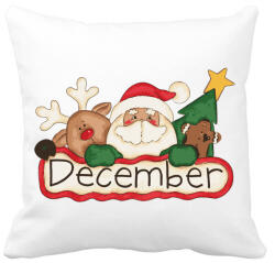 printfashion Karácsony - December Mézi Télapó Rénszarvas - Párnahuzat, Díszpárnahuzat - Fehér (5623372)