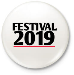 printfashion 2019 fesztivál - Kitűző, hűtőmágnes - Fehér (3080723)