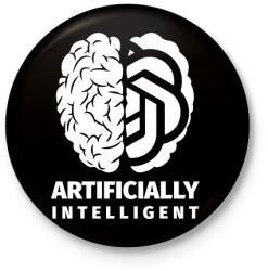 printfashion Artificially intelligent - Kitűző, hűtőmágnes - Fekete (14581481)
