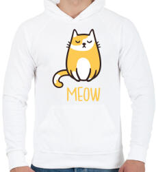 printfashion Cica - meow - Férfi kapucnis pulóver - Fehér (4241421)