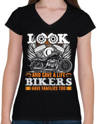 printfashion motorcycle - Női V-nyakú póló - Fekete (13720224)