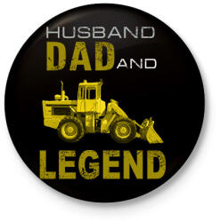 printfashion HUSBAND AND DAD 1 - Kitűző, hűtőmágnes - Fekete (11870307)