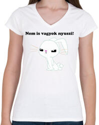printfashion Nem is vagyok nyuszi - Női V-nyakú póló - Fehér (14054023)