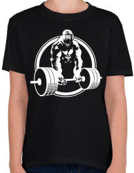 printfashion Gorilla gym - Gyerek póló - Fekete (1928138)