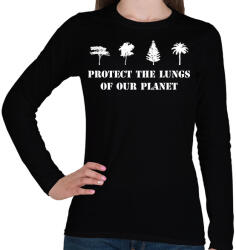 printfashion Protect the lungs (white) - Női hosszú ujjú póló - Fekete (7324019)