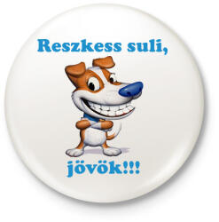 printfashion Reszkess suli kutyus - Kitűző, hűtőmágnes - Fehér (14129880)
