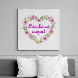 printfashion Lánybúcsú csapat (virágos szív) - Vászonkép - Fehér (6640764)