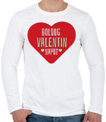printfashion Valentin nap - Férfi hosszú ujjú póló - Fehér (2190482)