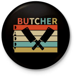 printfashion Hentes apa - Kitűző, hűtőmágnes - Fekete (9390282)