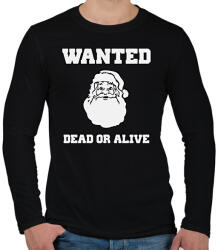 printfashion Santa Wanted - Férfi hosszú ujjú póló - Fekete (2074982)