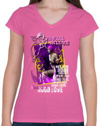 printfashion TO FALL IN LOVE - Női V-nyakú póló - Rózsaszín (303491)