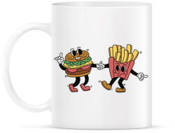 printfashion Burger és sültkrumpli - Bögre - Fehér (16066547)
