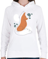 printfashion Róka - Női kapucnis pulóver - Fehér (10851603)