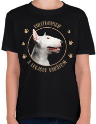 printfashion Bullterrier - Legjobb barát - Gyerek póló - Fekete (7176077)