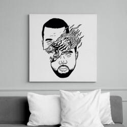printfashion Kanye West - Vászonkép - Fehér (6631914)