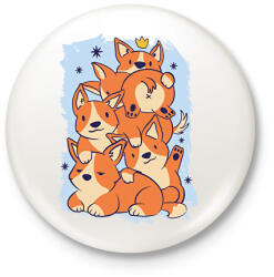 printfashion Corgi kupac - Kitűző, hűtőmágnes - Fehér (12422825)