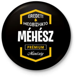printfashion Méhész prémium minőség - Kitűző, hűtőmágnes - Fekete (3096988)