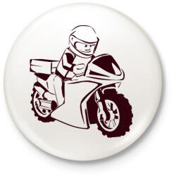 printfashion lego - Kitűző, hűtőmágnes - Fehér (3090252)