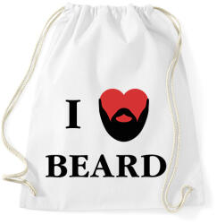 printfashion I love beard - Sportzsák, Tornazsák - Fehér (6837400)