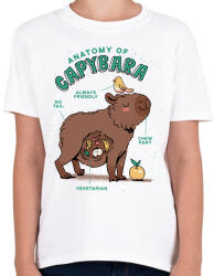 printfashion Capybara anatómia - Gyerek póló - Fehér (13608286)