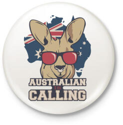 printfashion Australian is calling - Kitűző, hűtőmágnes - Fehér (4244429)