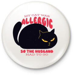 printfashion Allergiás macska - Kitűző, hűtőmágnes - Fehér (5190012)