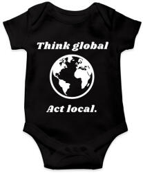 printfashion Think global - act local - Baba Body - Fekete (2475410)