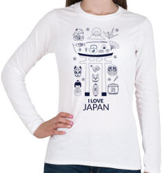 printfashion I LOVE JAPAN 5 - Női hosszú ujjú póló - Fehér (10641084)
