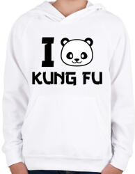 printfashion I love Kung Fu 2 - Gyerek kapucnis pulóver - Fehér (9447196)